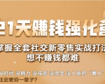 21天赚钱强化营，掌握全套社交新零售实战打法，赚回N倍学员-无痕资源库