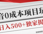 短视频变现套路剖析,抖音0成本赚钱项目玩法,日入500+独家揭秘(共2节视频)-无痕资源库