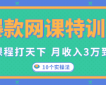 爆款网课特训营，一套课程打天下，网课变现的10个实操法，月收入3万到10万-无痕资源库