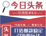 今日头条引流技术4.0,微头条实战细节,微头条引流核心技巧分析,快速发布引流玩法-无痕资源库