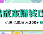 2020年零成本赚钱攻略，小白也能日入200+【视频教程】-无痕资源库