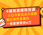 0基础直播带货课:小白也能低成本搭建疯狂卖货直播间:1场直播带货6万-无痕资源库