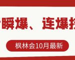 枫林会10月最新抖音瞬爆、连爆技术，主播直播坐等日收入10W+-无痕资源库