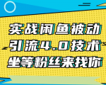 实战闲鱼被动引流4.0技术，坐等粉丝来找你，实操演示日加200+精准粉-无痕资源库