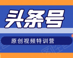 头条号原创视频特训营:一对一带你玩转短视频,新号10天日收益破252元-无痕资源库
