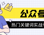 《公众号热门关键词实战引流特训营》5天涨5千精准粉,单独广点通每天赚百元-无痕资源库