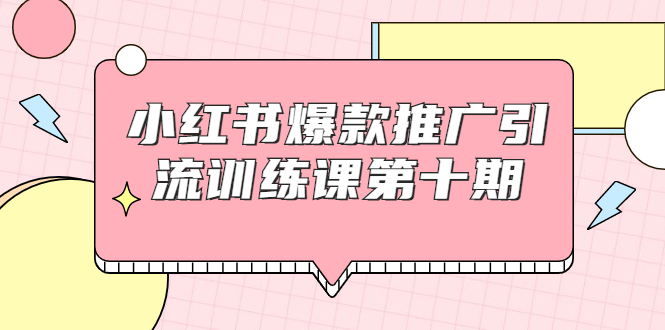 小红书爆款推广引流训练课第十期，手把手带你玩转小红书，轻松月入过万-无痕资源库