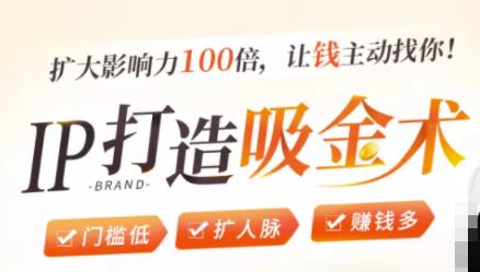 IP打造吸金术：0基础0资源，也能扩大影响力100倍，让钱主动找你！-无痕资源库