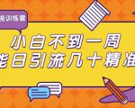 清和行记引流训练营：小白不到一周便能日引流几十精准粉-无痕资源库