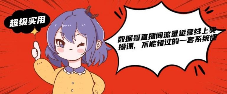 数据哥直播间流量运营线上实操课，不能错过的一套系统课-无痕资源库