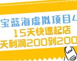 淘宝蓝海虚拟项目4.0，15天快速起店，单天利润200到2000元-无痕资源库