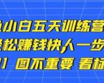 卓让闲鱼小白五天训练营，每天一小时，轻松赚钱快人一步-无痕资源库