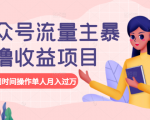 公众号流量主暴利撸收益项目，空闲时间操作单人月入过万-无痕资源库