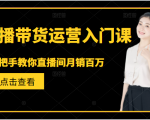 直播带货运营入门课，手把手教你直播间月销百万-无痕资源库
