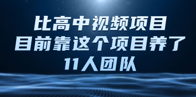 比高中视频项目，目前靠这个项目养了11人团队【视频课程】-无痕资源库