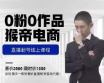猴帝电商直播起号课，零粉零作品开播底层逻辑，直播五天打爆广场流量-无痕资源库