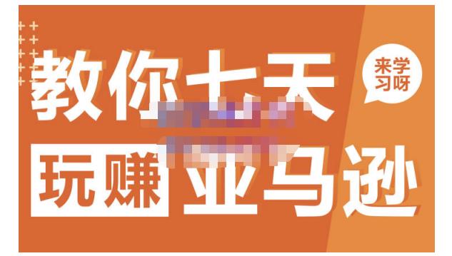 晟尧跨境·教你七天玩赚亚马逊，教你轻松玩赚亚马逊，适合小白学习-无痕资源库