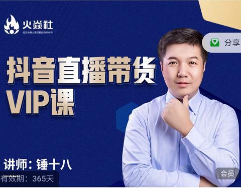 锤十八-抖音直播带货VIP课，专注直播带货有效盈利模式-无痕资源库
