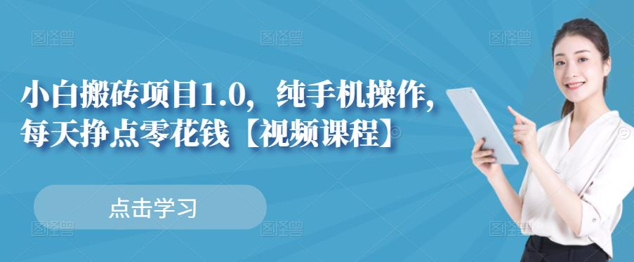 小白搬砖项目1.0，纯手机操作，每天兼职挣点零花钱-无痕资源库