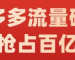 阿杰·拼多多流量破局:如何打黑标，爆款的思路，拼多多流量框架，快速抢占百亿流量-无痕资源库