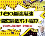 新手0基础搭建微信恋爱话术小程序，一单赚几百【视频教程+小程序源码】-无痕资源库