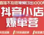 推易电商·2022年抖音小店爆单营,不直播、不拍短视频、日出1000单,暴力玩法-无痕资源库