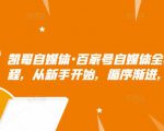 凯哥自媒体·百家号自媒体全套实战赚钱教程,从新手开始,循序渐进,系统的讲解-无痕资源库