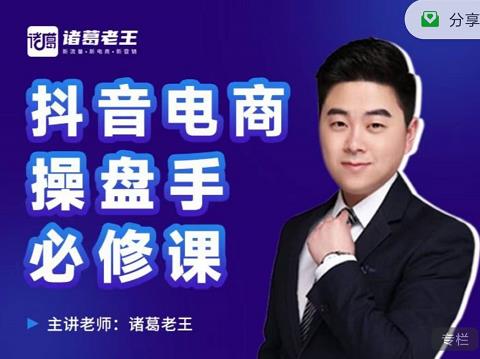 诸葛老王-抖音电商操盘手必修课：顶层设计，​起号破局，爆款运营，数据分析-无痕资源库