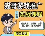 猫哥·游戏推广实战课程，单视频收益达6位数，从0到1成为优质游戏达人-无痕资源库