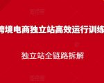 跨境电商独立站高效运行训练营，独立站全链路拆解-无痕资源库