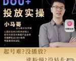 小马哥-Dou+投放实操课，抖加投放，随心推，付费起号逻辑，打破低播放转化-无痕资源库