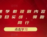10堂速学微短剧内容制作标准与项目实战，领跑80%同行-无痕资源库