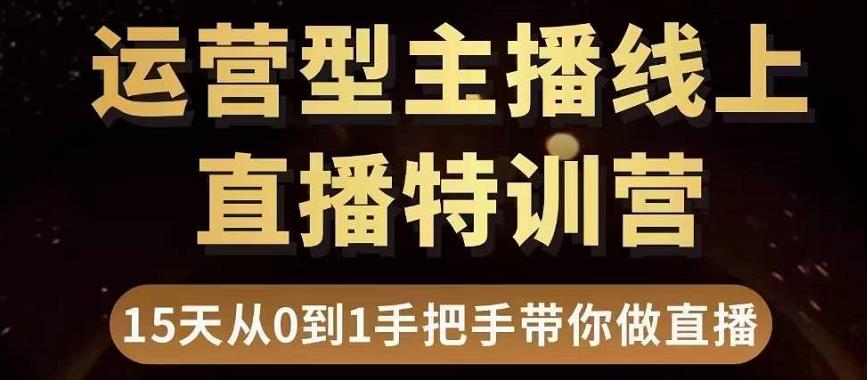 直播电商运营型主播特训营，0基础15天手把手带你做直播带货-无痕资源库