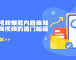 带货短视频爆款内容策划，关于电商视频的独门秘籍（价值499元）-无痕资源库