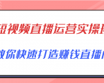 短视频直播运营实操班，直播带货精细化运营实操，教你快速打造赚钱直播间-无痕资源库