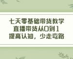 七天零基础带货教学，直播带货从0到1，提高认知，少走弯路-无痕资源库