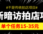 最新暗访拍店信息差项目，单个任务15-35元（不是传统拍店项目）-无痕资源库