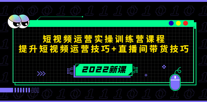2022短视频运营实操训练营课程，提升短视频运营技巧+直播间带货技巧-无痕资源库