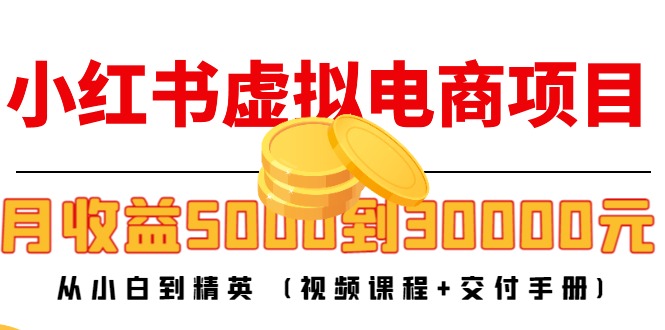 小红书虚拟电商项目：从小白到精英 月收益5000到30000 (视频课程+交付手册)-无痕资源库