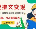 小说推文训练营：引流技巧+爆款实操+矩阵号玩法，百倍效益、百万播放秘笈-无痕资源库