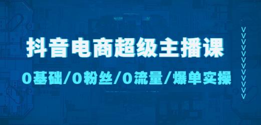 抖音电商超级主播课：0基础、0粉丝、0流量、爆单实操！-无痕资源库