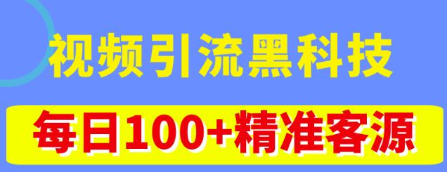 视频引流黑科技玩法,不花钱推广,视频播放量达到100万+,每日100+精准客源-无痕资源库