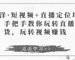 于洋·短视频+直播定位培训，手把手教你玩转直播卖货，玩转视频赚钱-无痕资源库