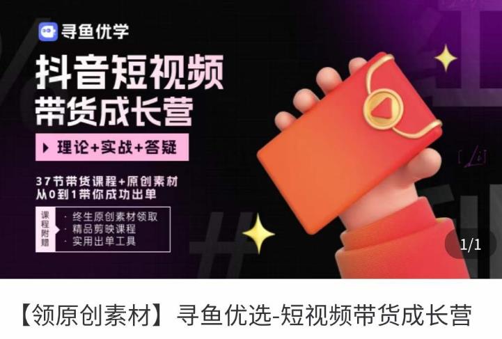 短视频带货成长营，​抖音短视频出单攻略，吃透账号运营的奥秘，轻松带货-无痕资源库