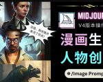 Midjourney V4版本操作教程：2个简单参数，完成漫画生成，人物创建-无痕资源库
