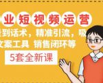 5套·美业短视频运营课从场景到话术·精准引流·吸金文案工具·销售闭环等-无痕资源库