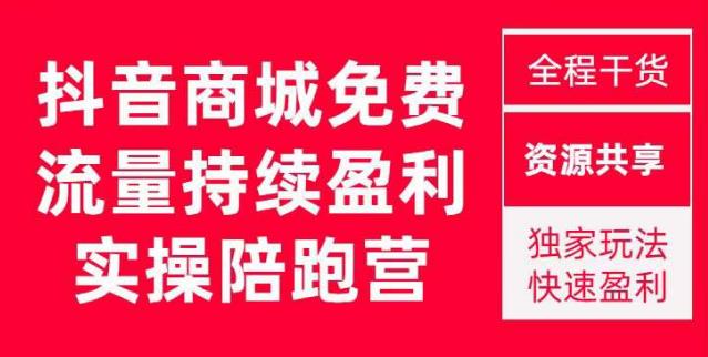 抖音商城搜索持续盈利陪跑成长营，抖音商城搜索从0-1、从1到10的全面解决方案-无痕资源库