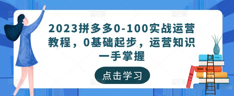 2023拼多多0-100实战运营教程，0基础起步，运营知识一手掌握-无痕资源库