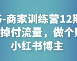 小红书-商家训练营12期：让商家丢掉付流量，做个赚钱的小红书博主-无痕资源库