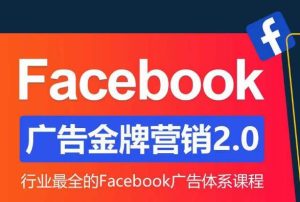 Facebook广告营销体系化教程，Facebook广告金牌营销2.0，行业最全的Facebook广告体系课程-无痕资源库